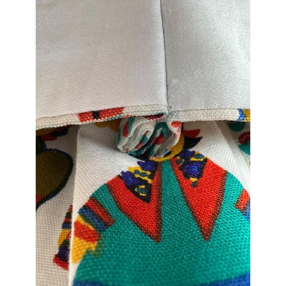 Vintage Handmade Scandinavian Folk Art Curtains 2 Pleated Panels 26"x33" Retro - Picture 10 of 10